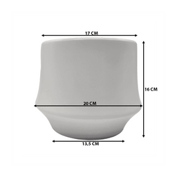 Macetero Maceta De Ceramica Elegante Blanco Liso Brillante M - Fliperex