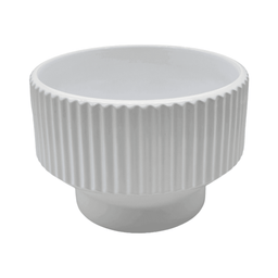 Macetero Maceta De Ceramica Copon Blanco Brillante L - Fliperex