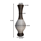 Jarron Florero Decorativo Tejido Rattan Moderno Blanco 70 CM - Fliperex