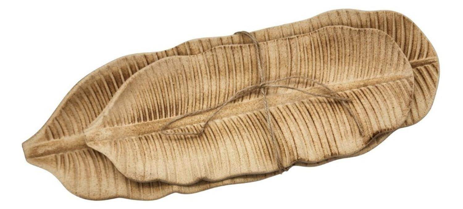 Set 2 Bandeja Plato Decorativo Hoja Estilo Minimalista - Fliperex