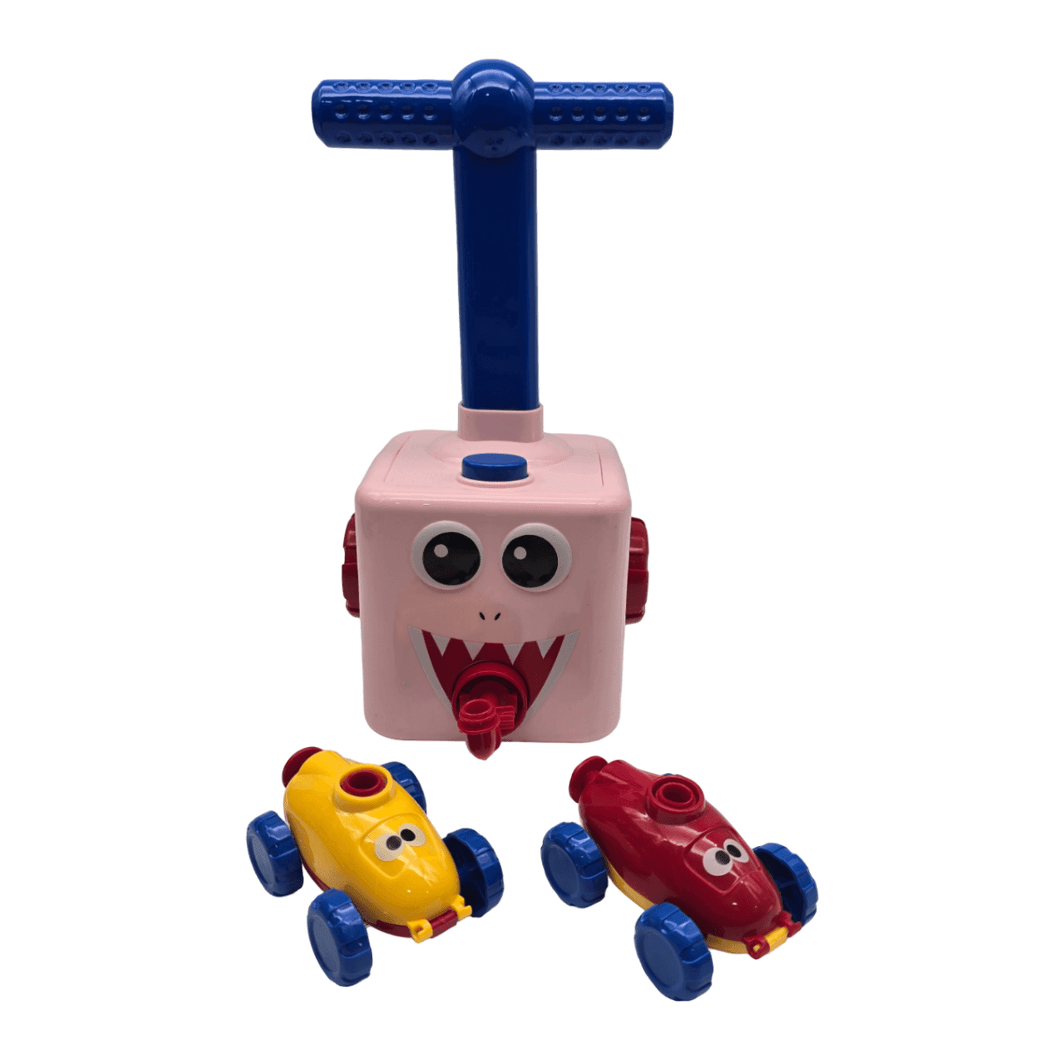 Juego Inflador De Globos Para Niños Autos Carreras Rosado - Fliperex