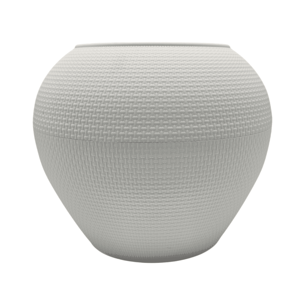 Set 3 Maceteros Plastico Redondo Ovalado Moderno Textura S - Fliperex