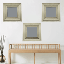 Set 3 Marcos De Espejos Cuadrados Dorados Para Decorar Hogar - Fliperex
