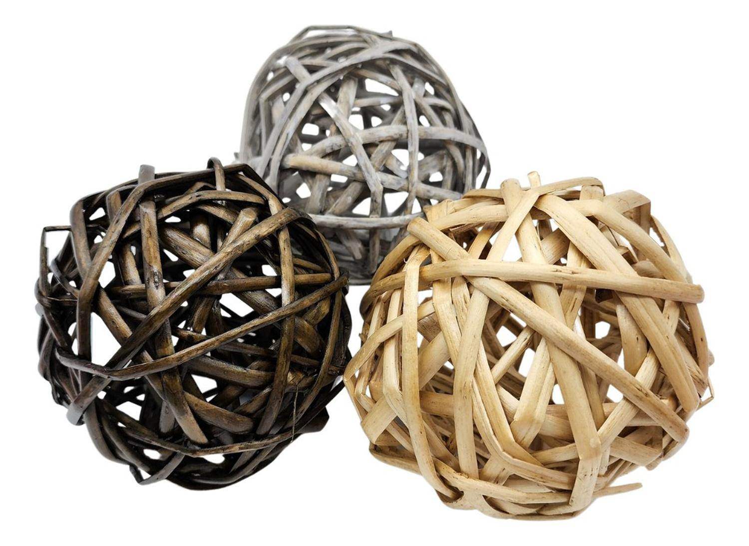 Esfera De Mimbre Para Decoración Pelotas De Mimbre Gris - Fliperex