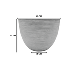 Macetero Maceta Diseño Rayas Envejecido De Plastico Blanco S - Fliperex