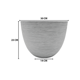 Macetero Maceta Diseño Rayas Envejecido De Plastico Blanco S - Fliperex