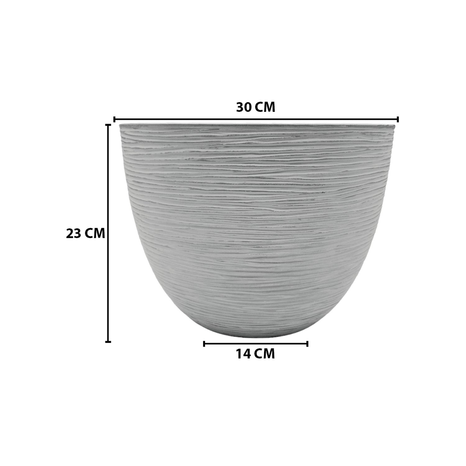 Macetero Maceta Diseño Rayas Envejecido De Plastico Blanco S - Fliperex