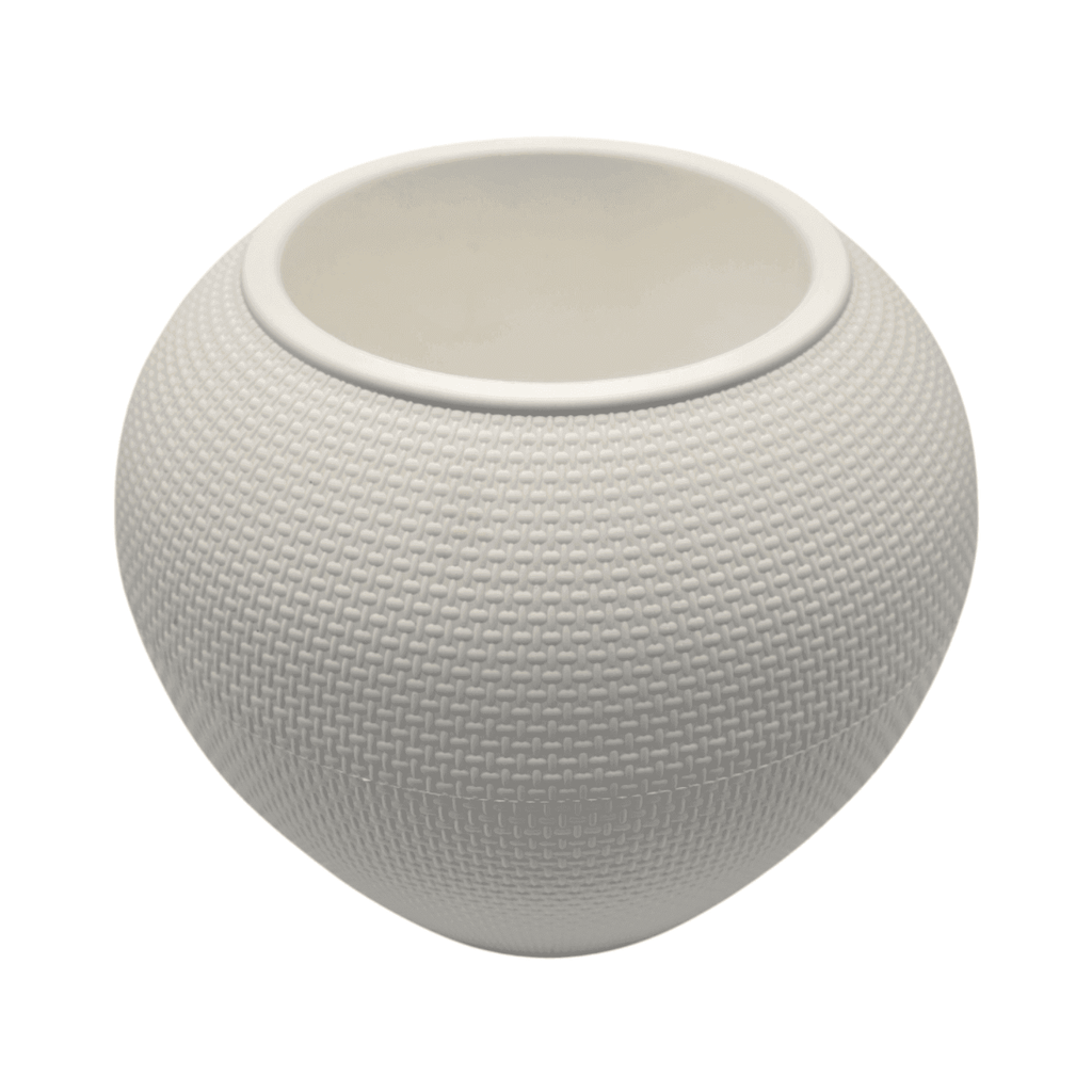 Set 2 Maceteros Plastico Redondo Ovalado Moderno Textura S - Fliperex