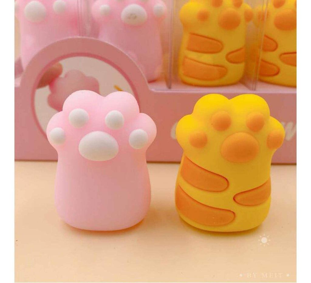 Set 2 Gomas De Borrar Patita De Gato Kawaii Colores - Fliperex