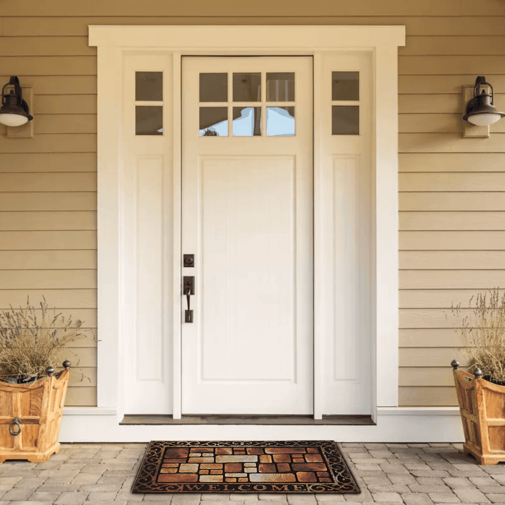 Alfombra Limpiapies Felpudo Alfombra De Entrada Vintage Café - Fliperex