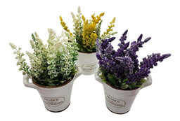 Planta Artificial Macetero Cerámica Home And Flowers Blanco - Fliperex