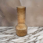 Florero Decorativo De Vidrio Con Diseño Base Ancha Café 30 - Fliperex