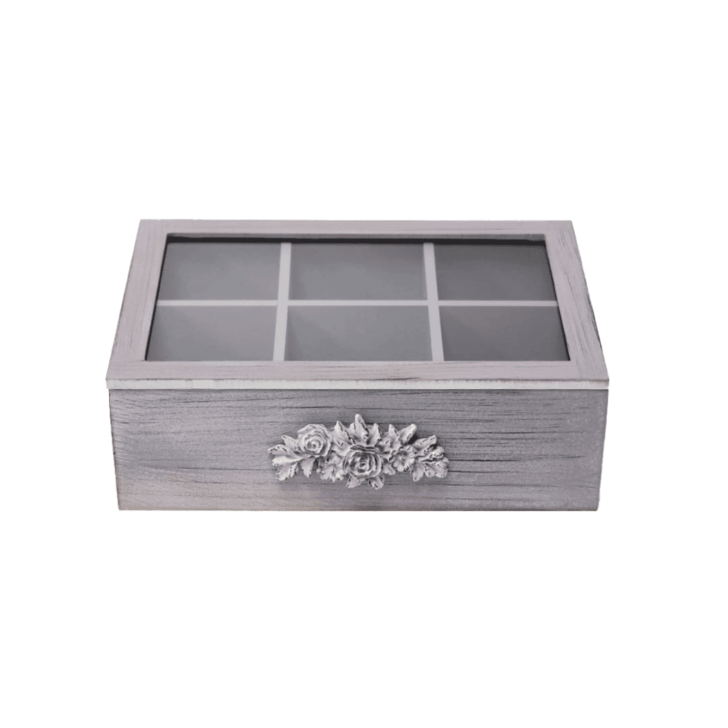 Caja De Te Porta Te Caja De Madera Para Te Gris 6 Divisiones - Fliperex