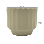 Macetero Maceta De Ceramica Limon Mate Lineas Verticales L - Fliperex