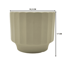 Macetero Maceta De Ceramica Limon Mate Lineas Verticales L - Fliperex