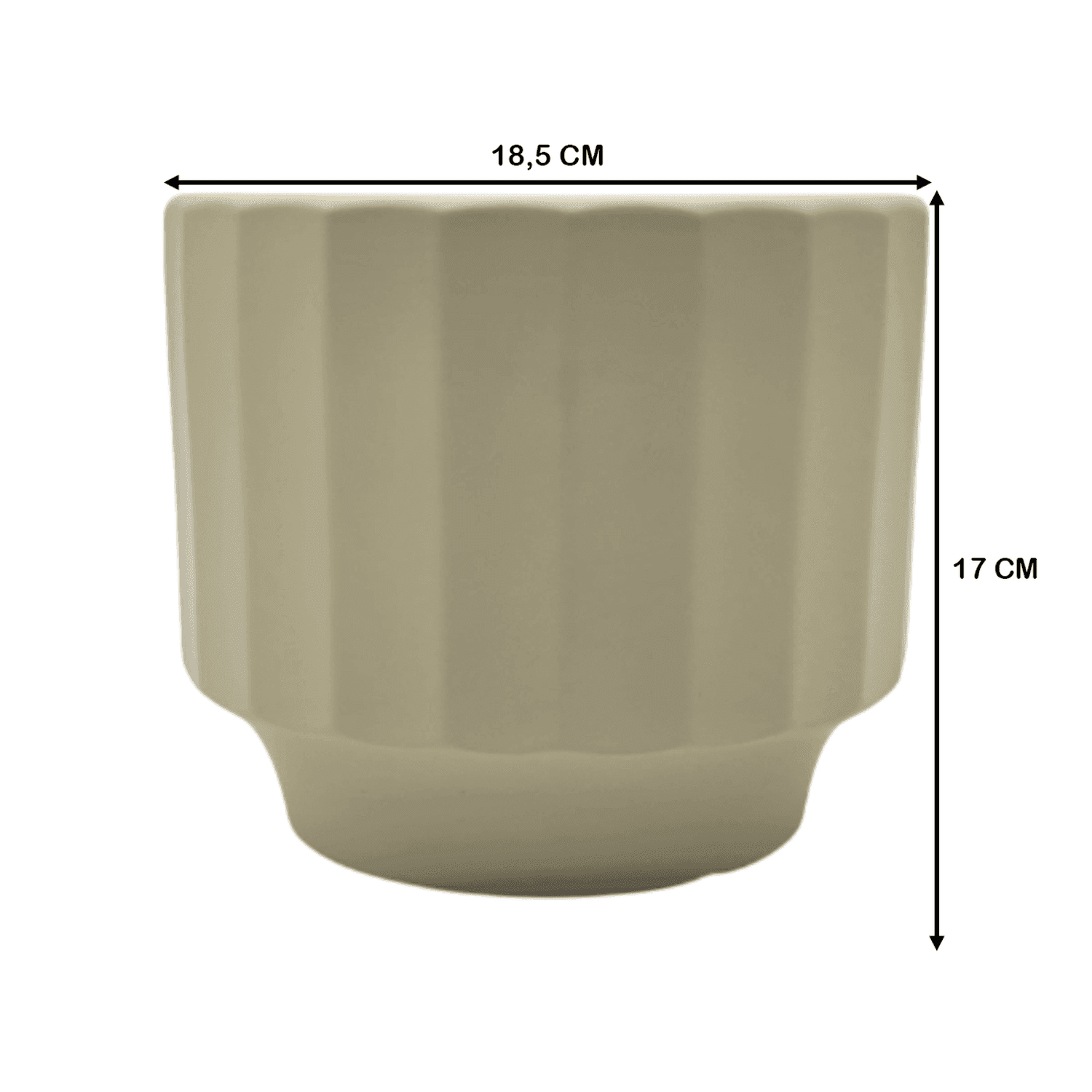 Macetero Maceta De Ceramica Limon Mate Lineas Verticales L - Fliperex