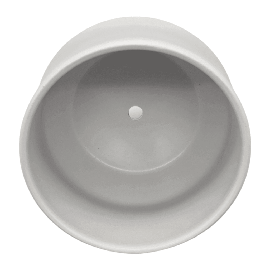 Macetero Maceta De Ceramica Elegante Blanco Liso Brillante M - Fliperex