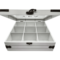Caja De Té 9 Divisiones Tapa Con Diseño Decorativa - Fliperex
