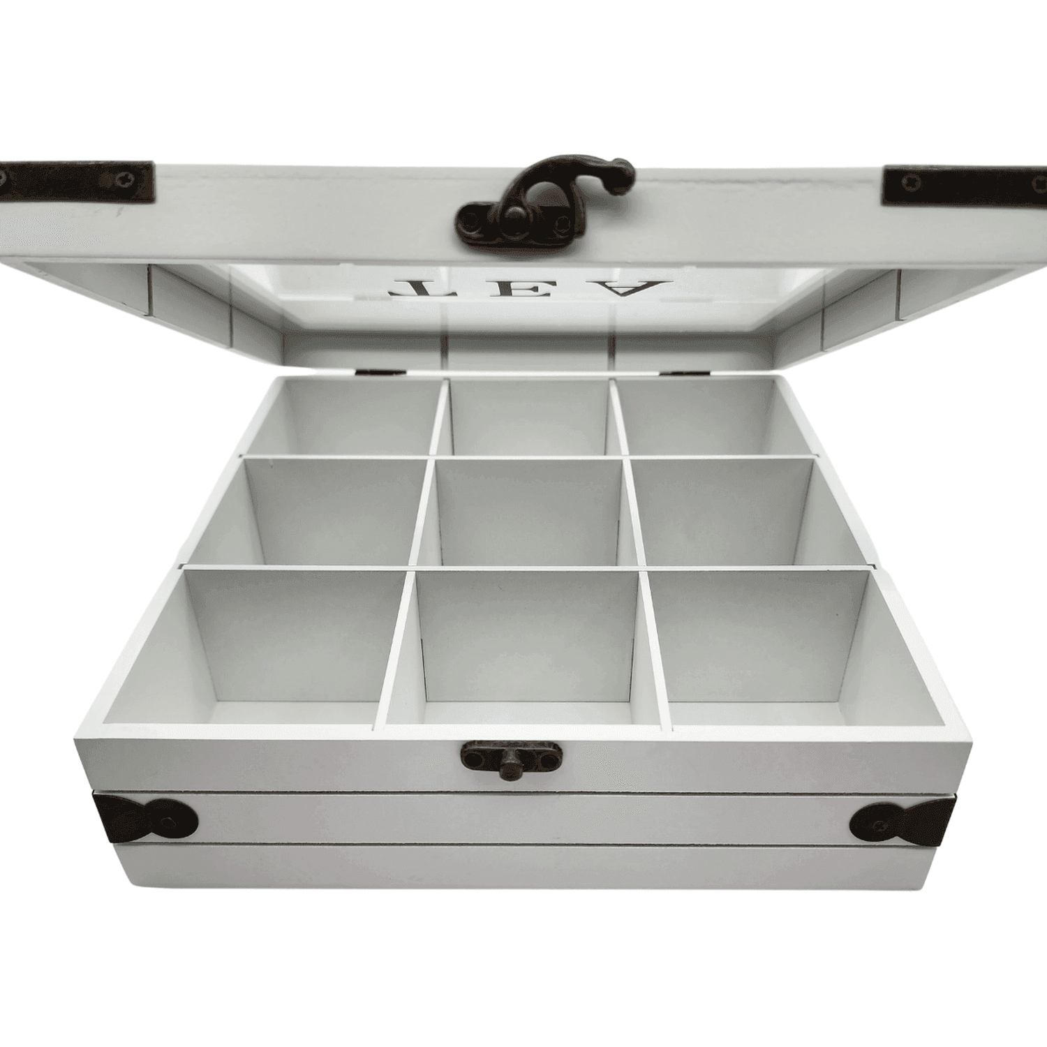 Caja De Té 9 Divisiones Tapa Con Diseño Decorativa - Fliperex