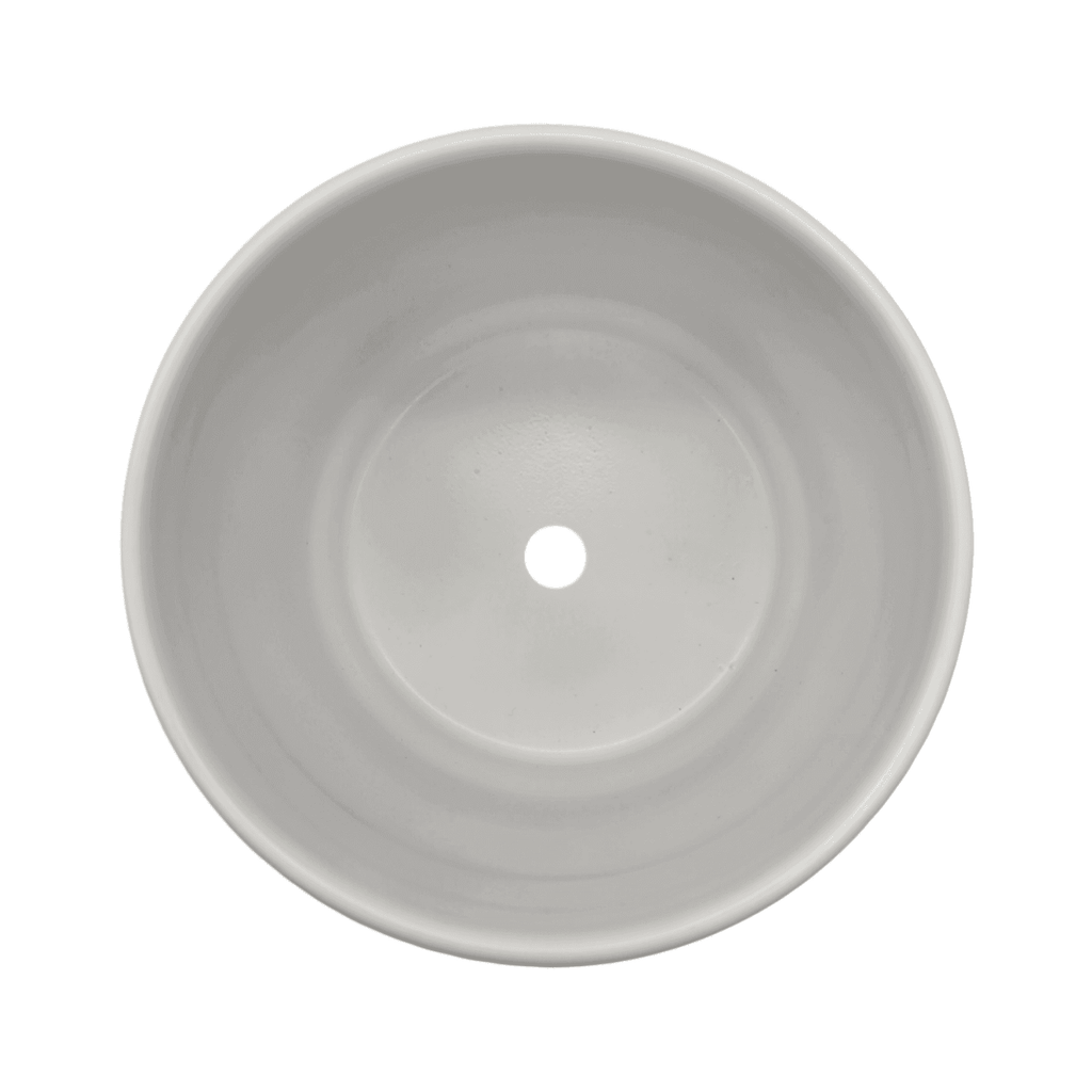 Macetero Maceta De Ceramica Blanco Con Linea Cuadrada S - Fliperex