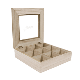 Caja De Té 9 Divisiones Tapa Con Diseño Decorativa - Fliperex