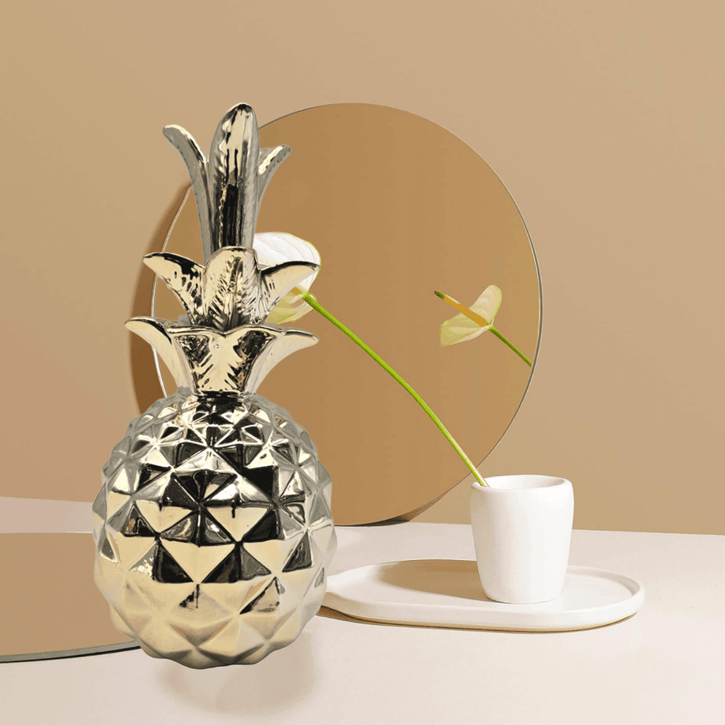 Set 2 Figuras Piñas Decorativas De Ceramica Adorno Decohogar - Fliperex