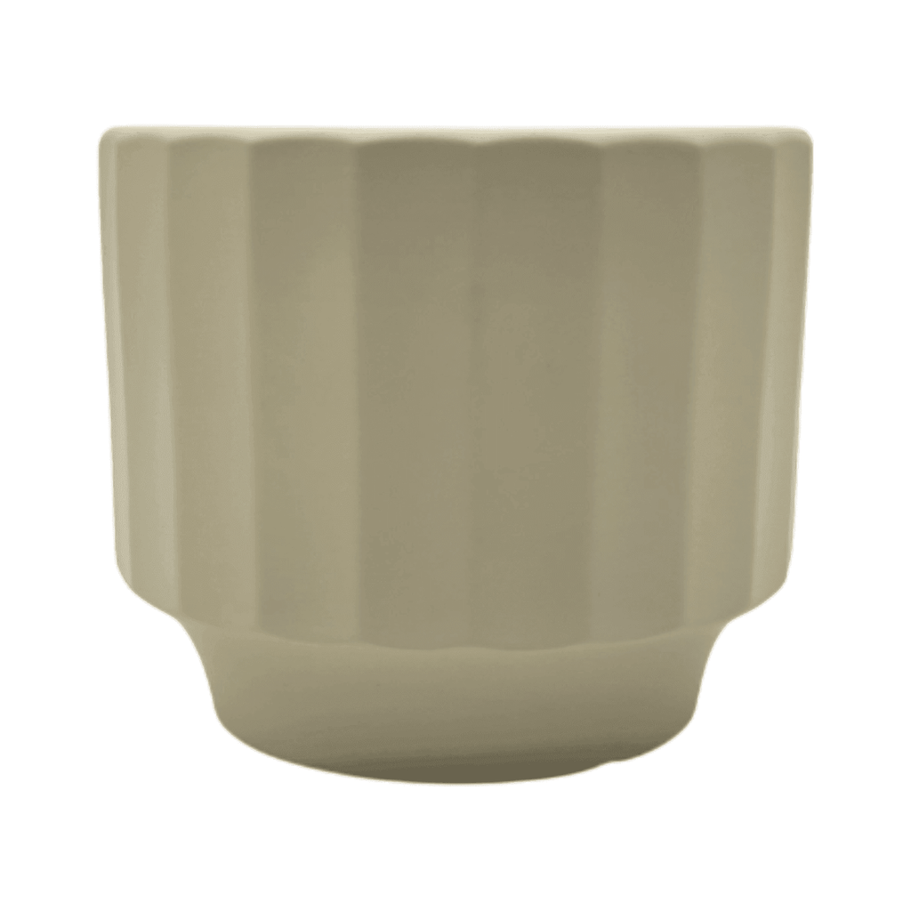 Macetero Maceta De Ceramica Limon Mate Lineas Verticales L - Fliperex