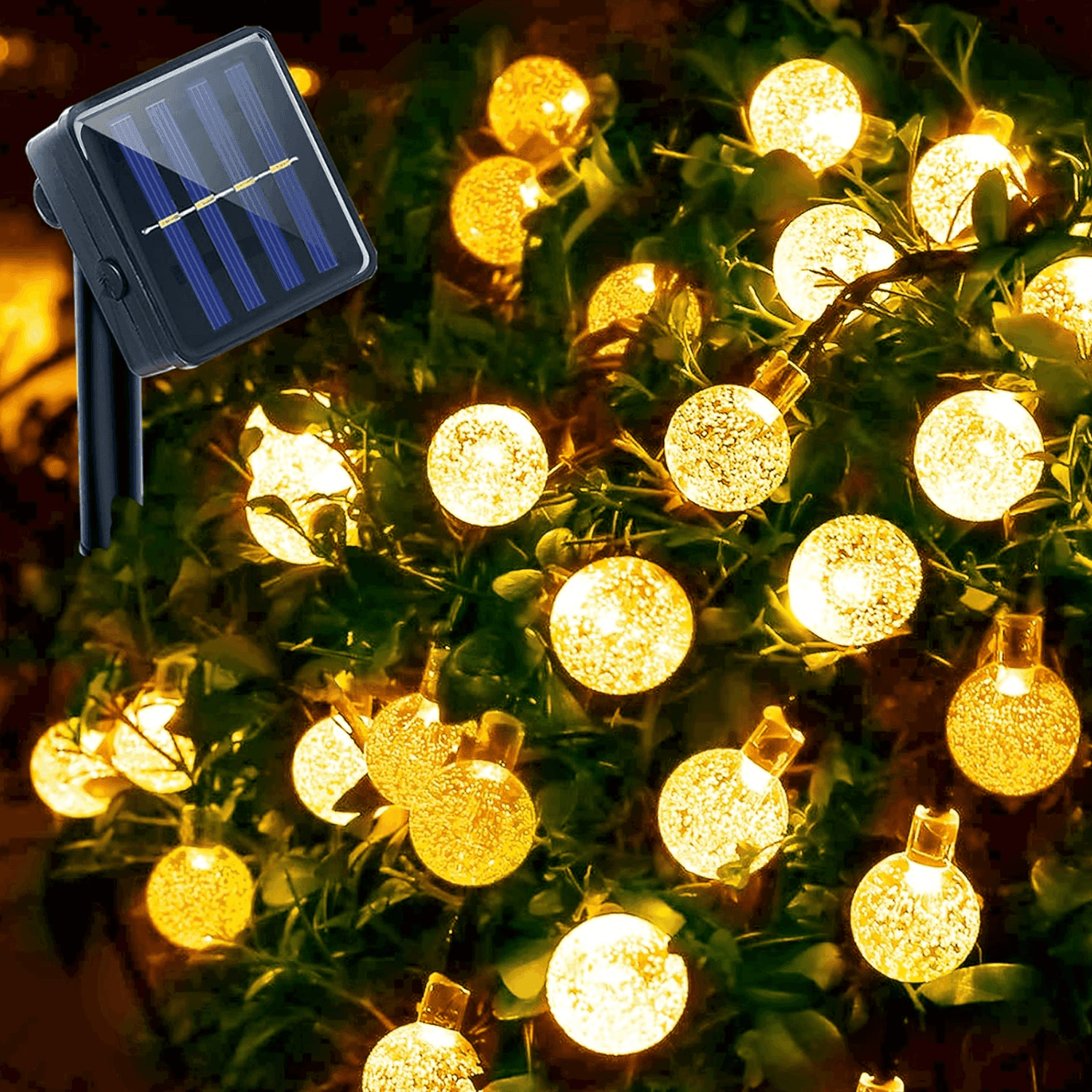 Guirnalda Solar Esfera Bolitas Luces Led Decoracion Jardin - Fliperex