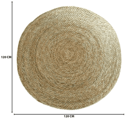 Alfombra De Yute Tradicional Rustica Circular Color Natural - Fliperex