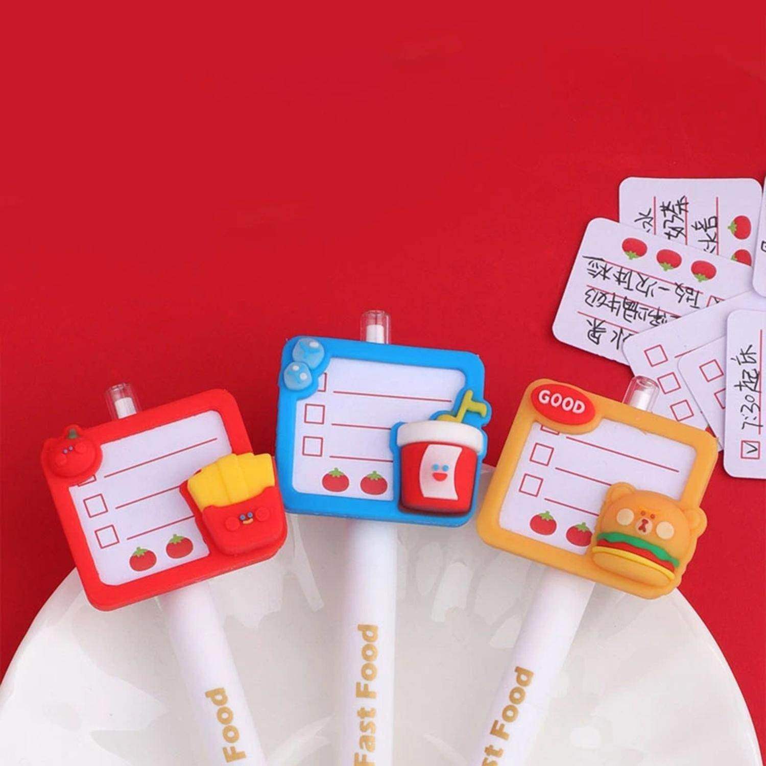 Set 4 Lapices Con Cartelito Comida De Adornos Kawaii - Fliperex