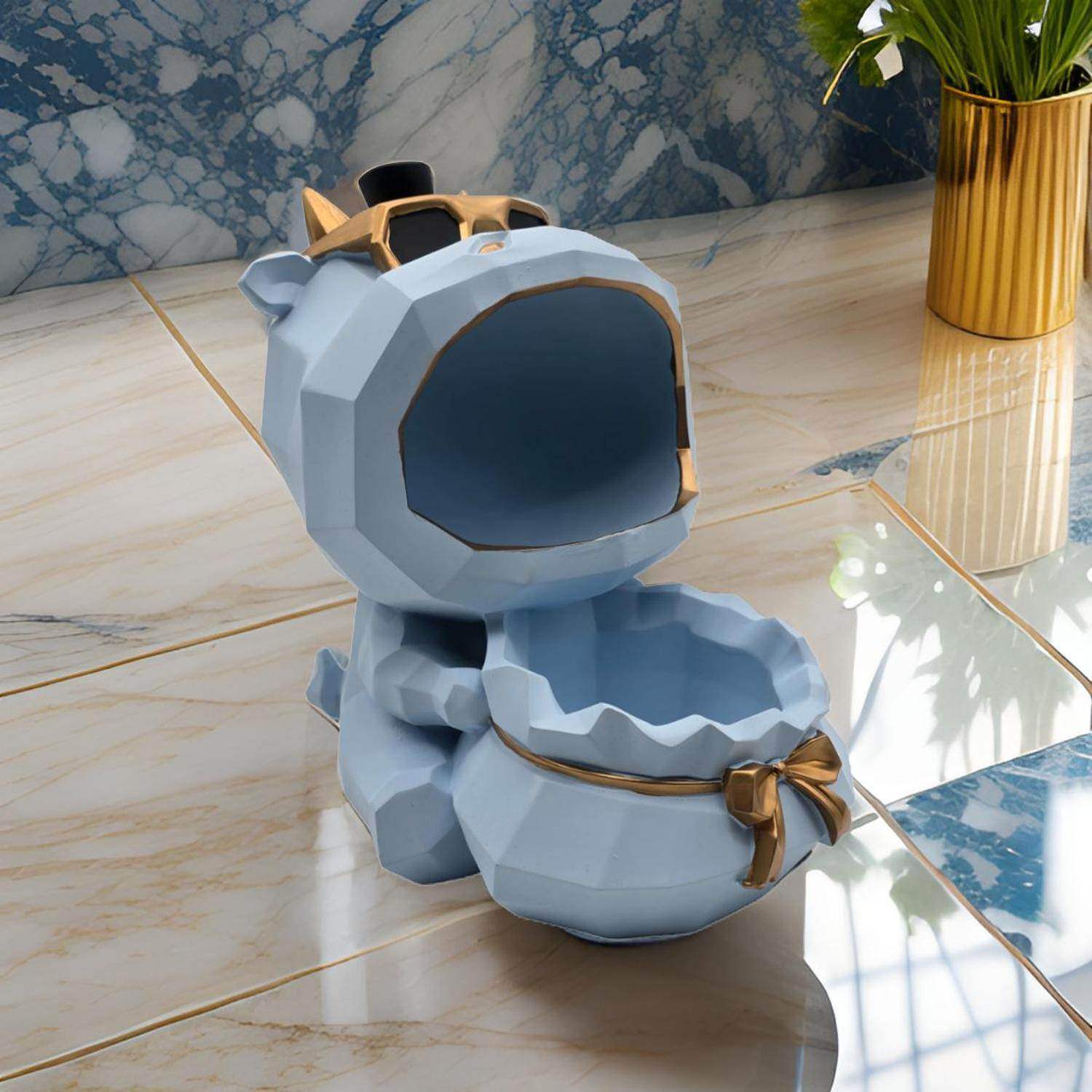 Escultura Decorativa Fortuna Porta Objetos Nordica Celeste - Fliperex