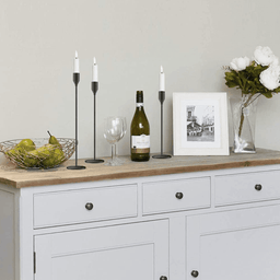 Set 3 Candelabros Porta Velas Negro Decora Centro De Mesa - Fliperex