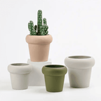 Macetero Maceta Estilo Escandinavo Acabado Moderno Gris - Fliperex