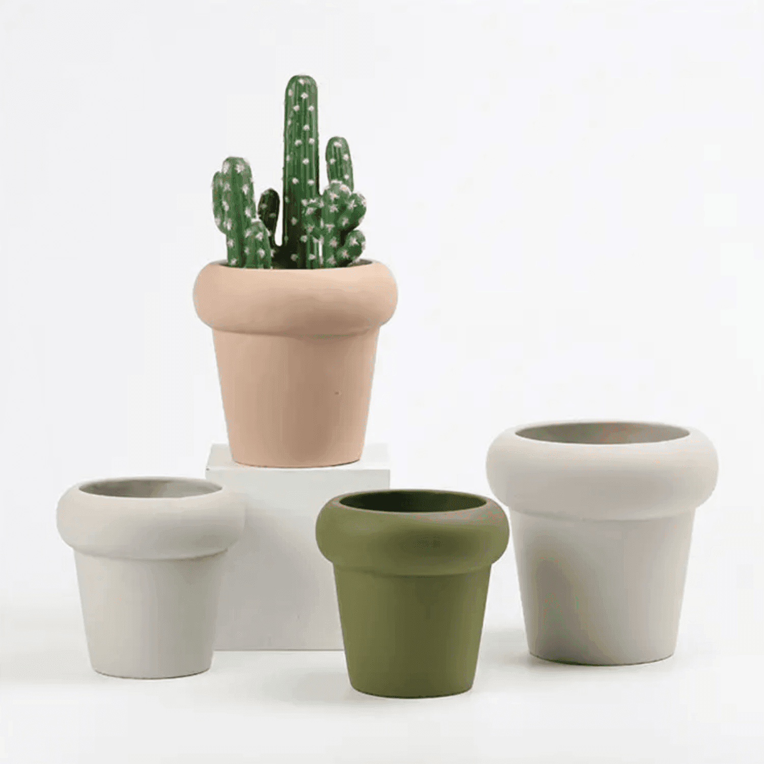 Macetero Maceta Estilo Escandinavo Acabado Moderno Gris - Fliperex