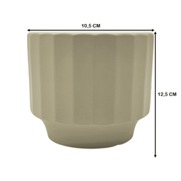 Macetero Maceta De Ceramica Limon Mate Lineas Verticales S - Fliperex