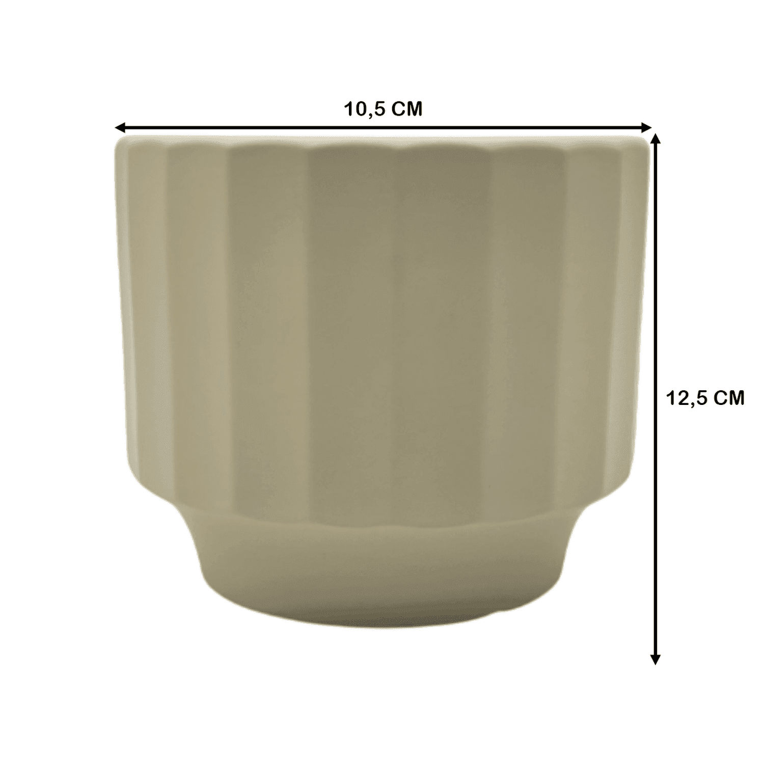 Macetero Maceta De Ceramica Limon Mate Lineas Verticales S - Fliperex