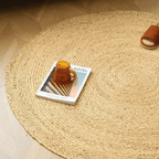 Alfombra De Yute Tradicional Rustica Circular Color Natural - Fliperex
