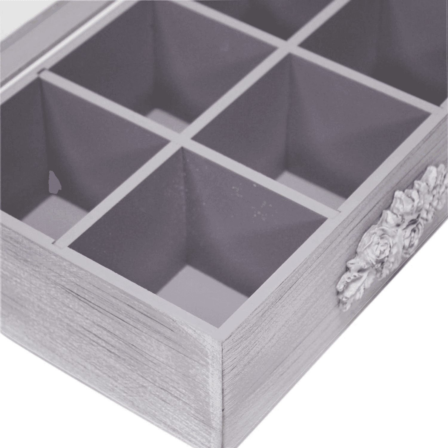Caja De Te Porta Te Caja De Madera Para Te Gris 6 Divisiones - Fliperex