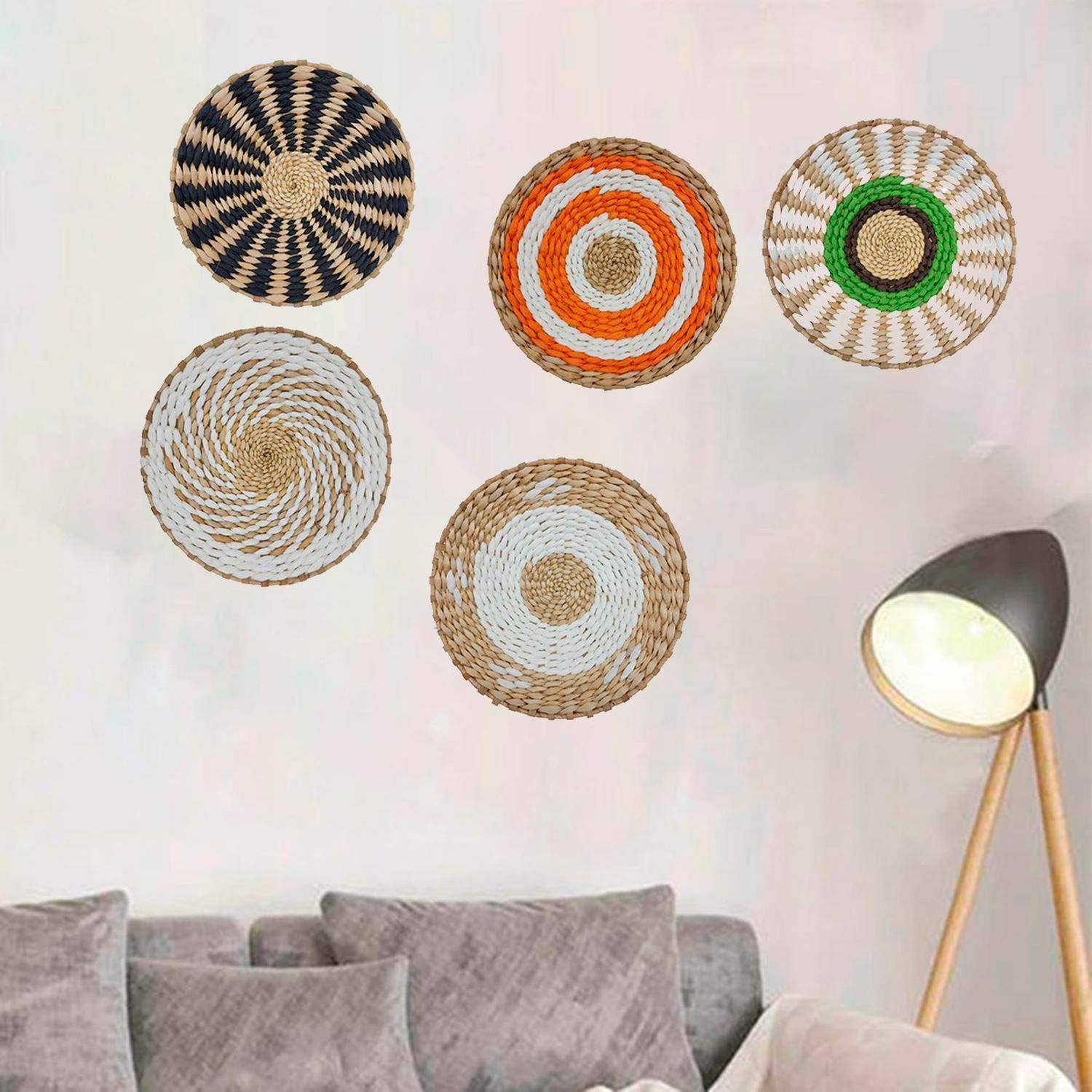 Circulo Decoración De Mimbre Para Pared Casa Terraza Mediano - Fliperex