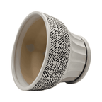 Set 3 Macetero Maceta De Ceramica Blanco Patrones Negro Alto - Fliperex