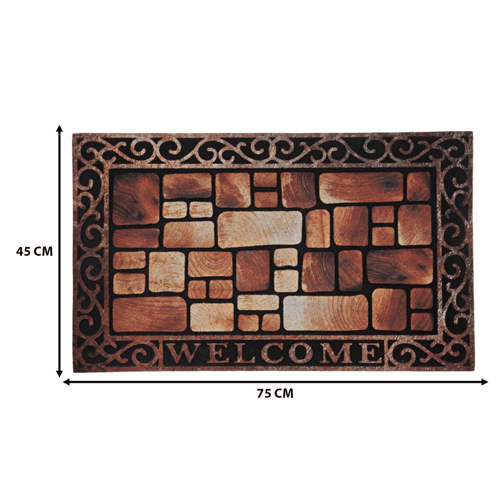 Alfombra Limpiapies Felpudo Alfombra De Entrada Vintage Café - Fliperex