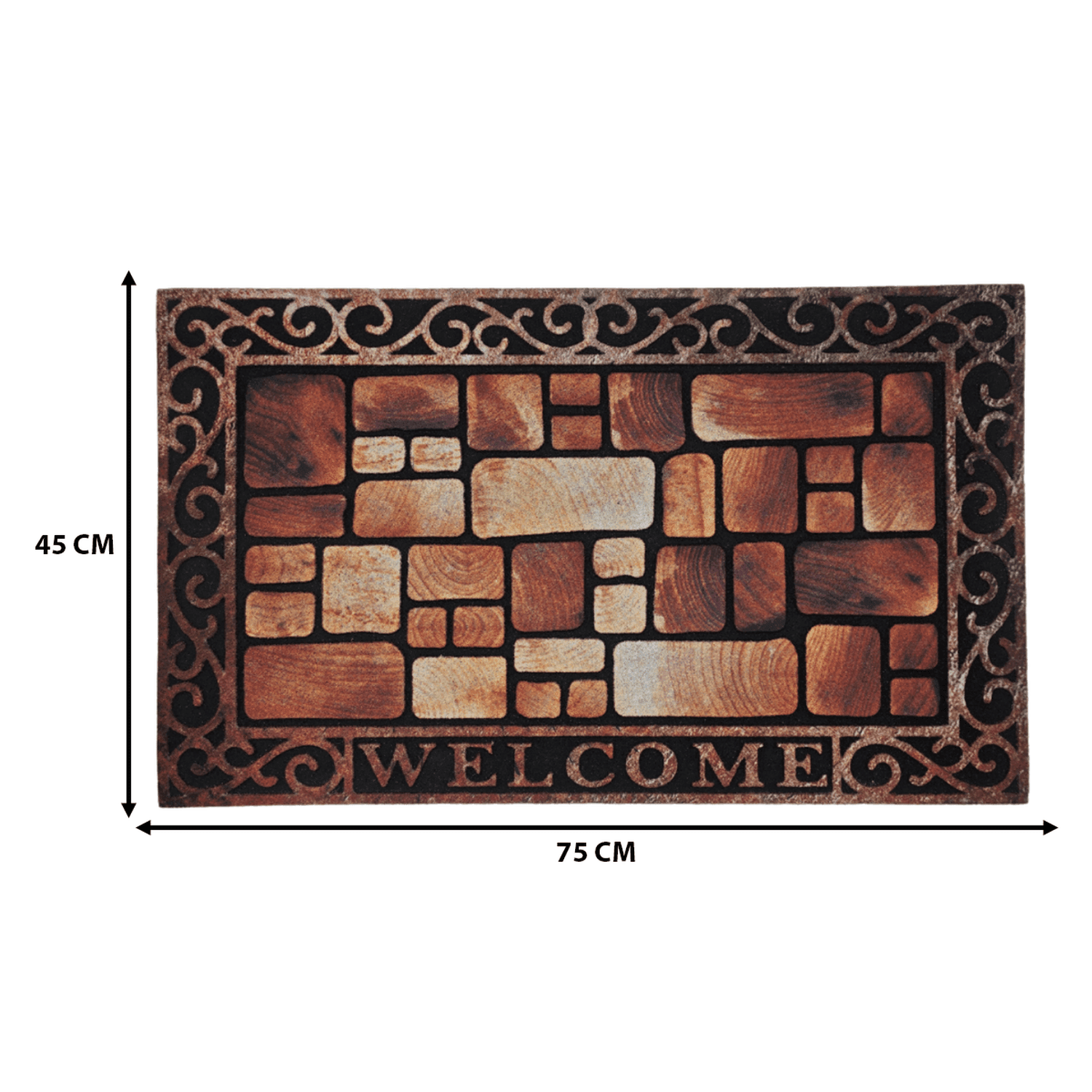 Alfombra Limpiapies Felpudo Alfombra De Entrada Vintage Café - Fliperex