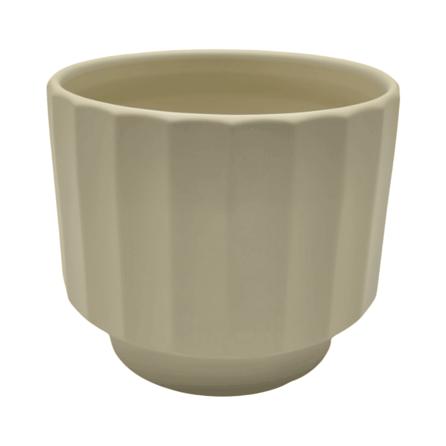 Macetero Maceta De Ceramica Limon Mate Lineas Verticales S - Fliperex