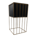 Set 2 Porta Macetero Pedestal Maceta Plantas Negro Dorado - Fliperex