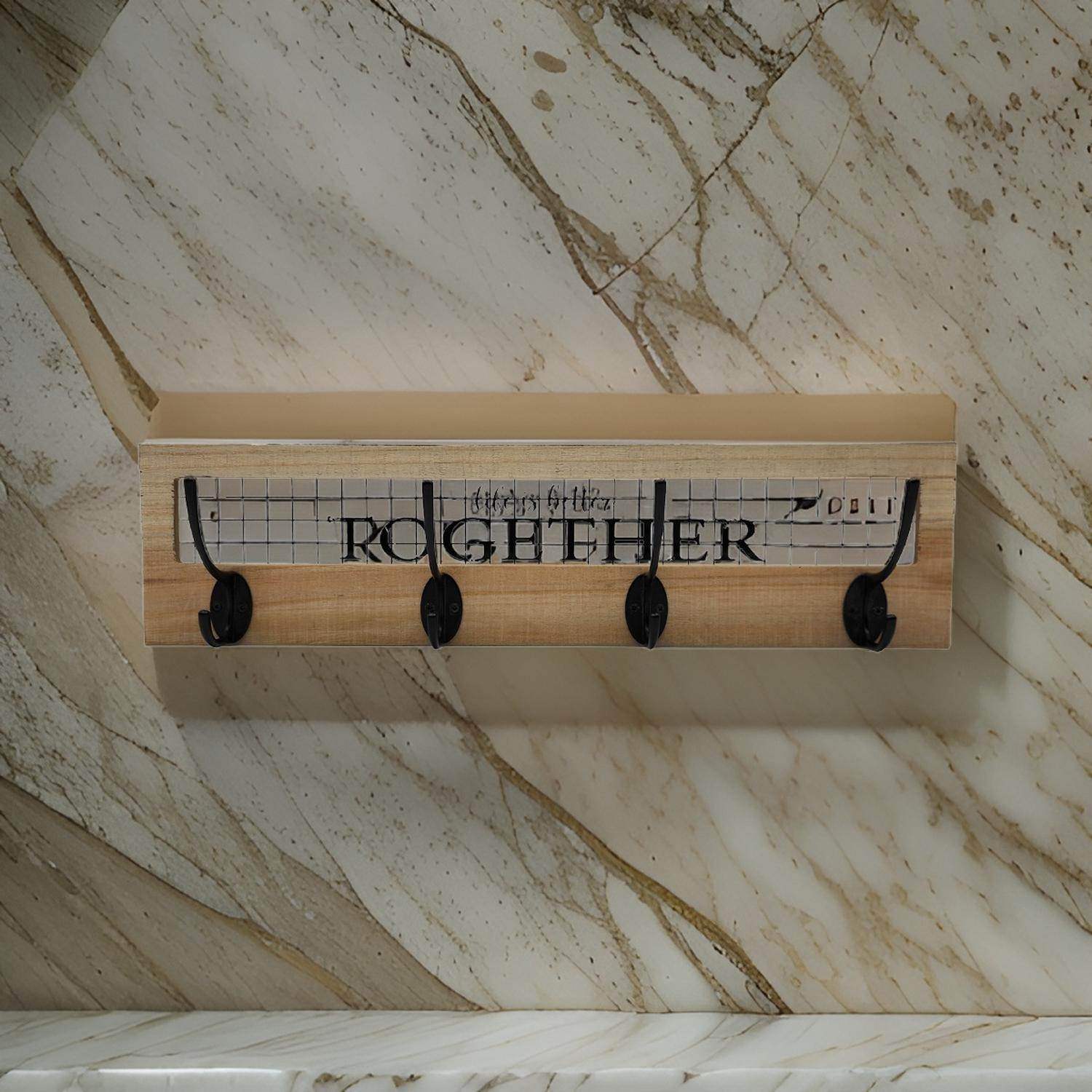 Perchero De Pared Con 4 Perchas Dobles Together - Fliperex