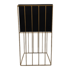 Set 2 Porta Macetero Pedestal Maceta Plantas Negro Dorado - Fliperex