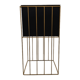 Set 2 Porta Macetero Pedestal Maceta Plantas Negro Dorado - Fliperex