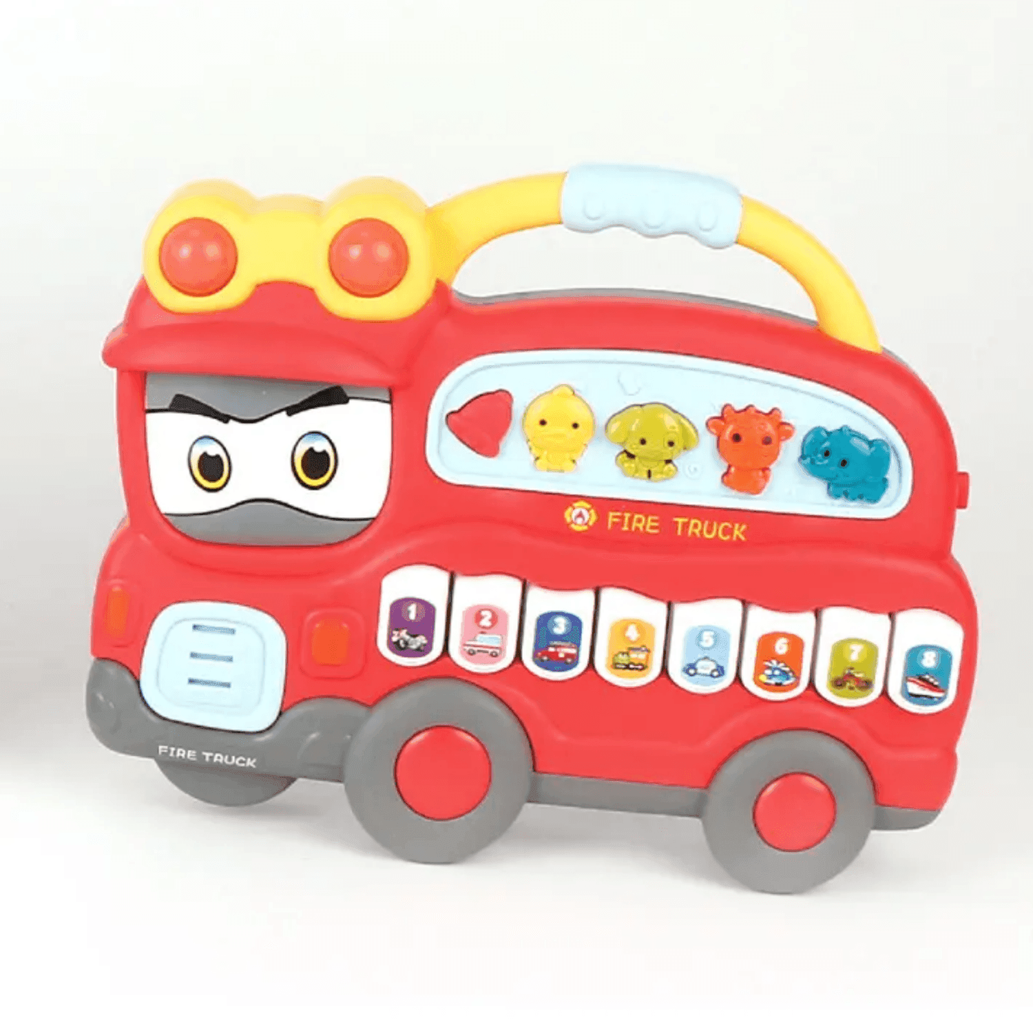 Juguete Piano Musical Con Luces Forma Carro De Bomberos Rojo - Fliperex