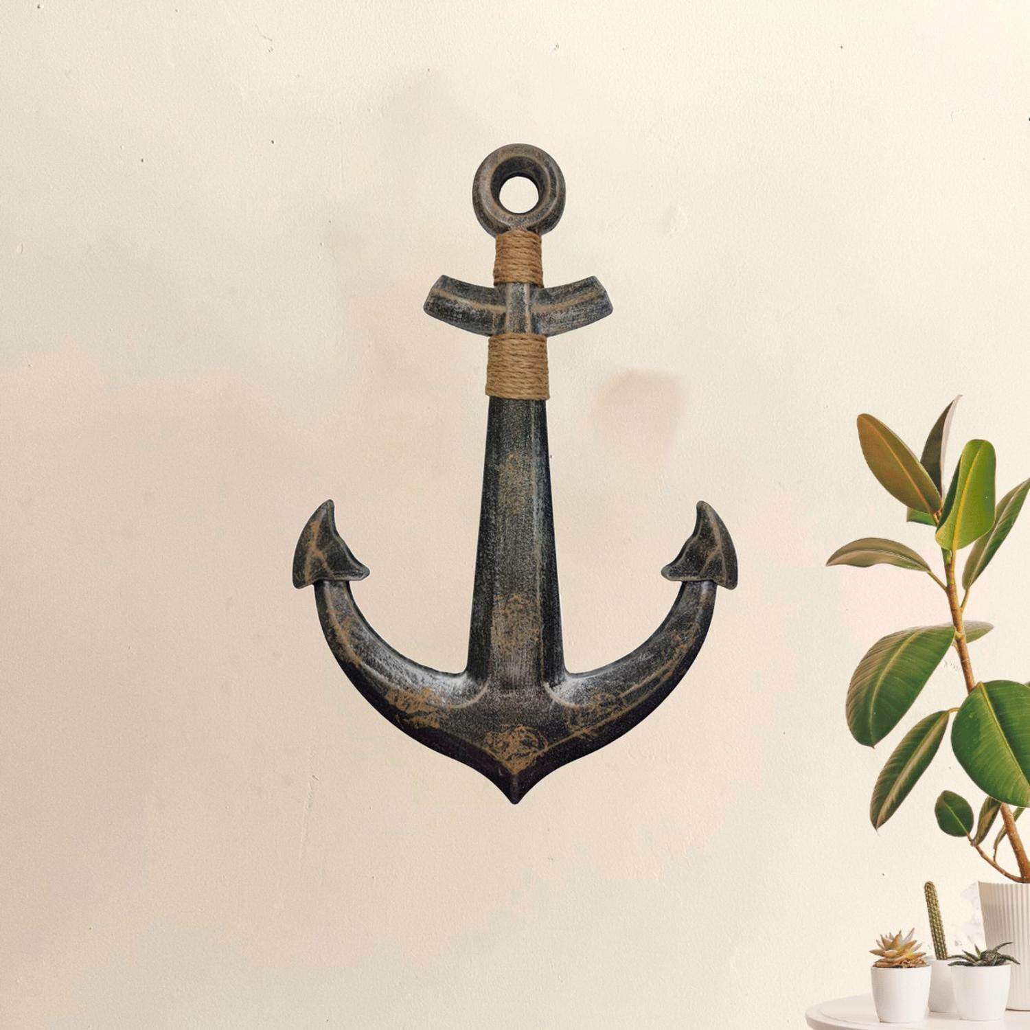 Ancla Decorativo De Madera Gris Oscuro Para Pared Decoracion - Fliperex