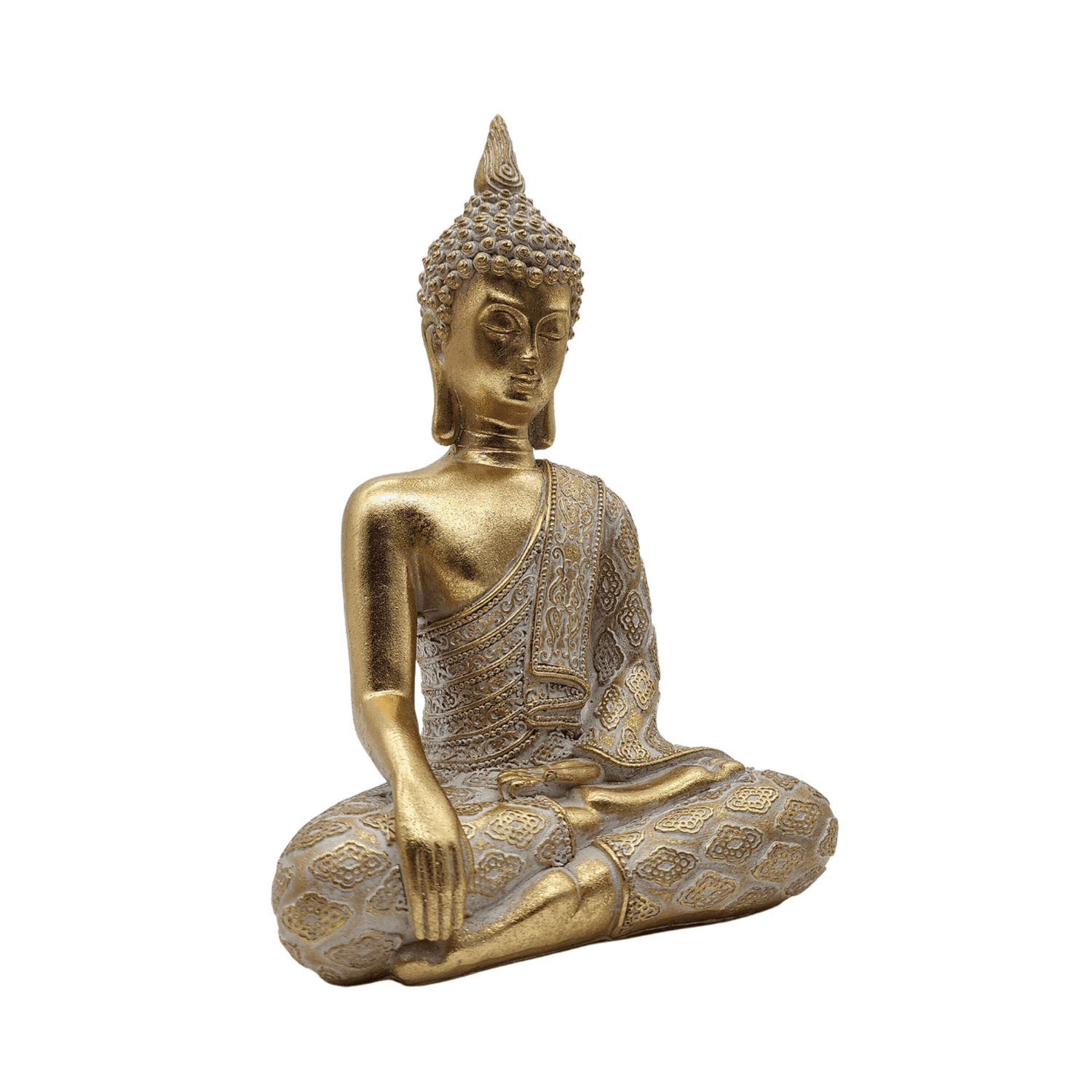 Estatua Figura De Buda Dorada Decorativa Buda Meditando - Fliperex